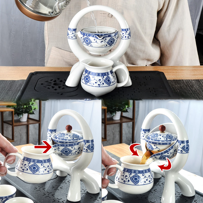 Semi-automatic tea set retro ceramic kung fu tea infuser ( 8 Styles )