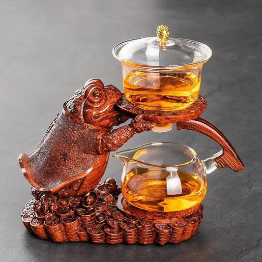 Glass magnetic automatic tea set