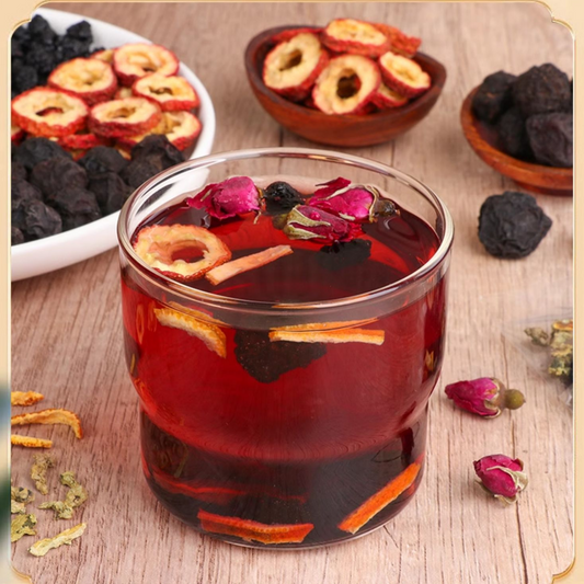 Weight-loss health Fruit tea Hawthorn mulberry plum tea